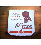 Pizza krabica 32x32x3 cm bielo hnedá vzor 4