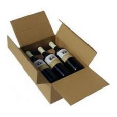 Krabica na víno-6 fliaš 32 cm naležato bielo hnedé