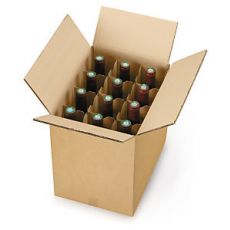 Krabica na víno -na 12 fliaš nastojato s mriežkami, hnedá